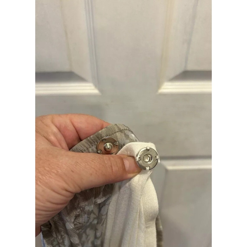Soft Surroundings Grey Abstract Floral Maxi Skirt Lined Elastic Waist Petite L - Picture 6 of 8